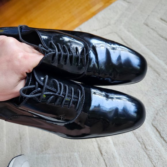TOD'S Formal Lace-up Patent Leather Classic Oxford Shoes Men's Sz 8 Black groom - Picture 11 of 12